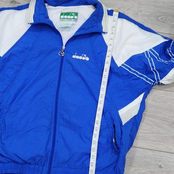 Vintage Diadora Jacket Mens XL blue And White Full Zip 80s Track - Picture 5 of 6